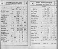 United Automobile service 127 timetables - Winter 1961-1963