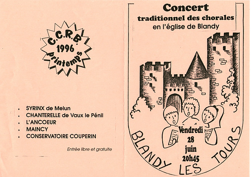 Concert des chorales à l'église de Blandy le 28/06/1996