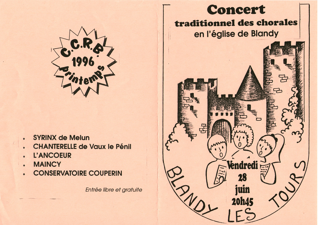 Concert des chorales à l'église de Blandy le 28/06/1996