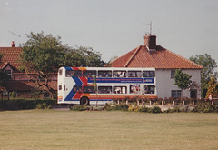 Cambus Limited double decker passing through Barton Mills - 25 May 1997 (356-34A)