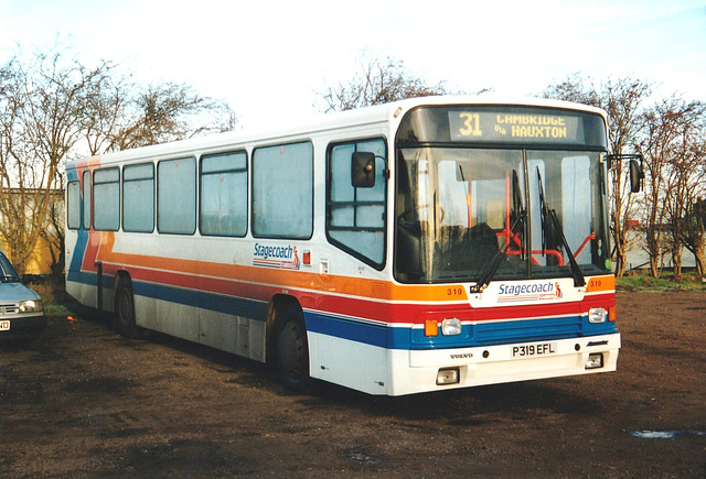 Stagecoach Cambus 319 (P319 EFL) at Flint Cross – 14 Dec 1996 (340-8)