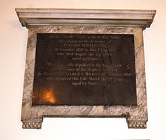 Memorial to Thomas and Charles Booth, Goostrey Church, Cheshire