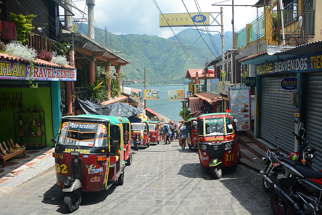 Guatemala, The Main Kind of Passenger Transport in the Small Town of San Pedro La Laguna