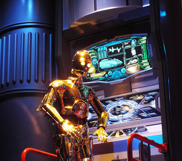 C3PO in the Star Tours Ride in Disneyland, June 2016