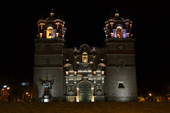 Peru, Puno, The Cathedral at Night