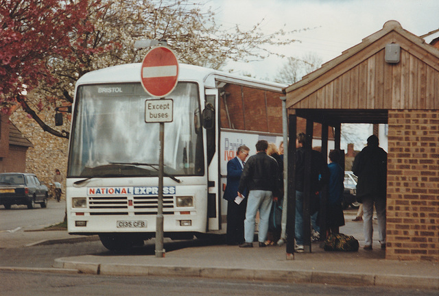 Wessex (National Express contractor) 133 (C133 CFB) in Mildenhall - April 1991