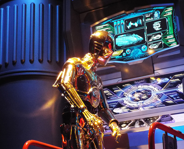 C3PO in the Star Tours Ride in Disneyland, June 2016