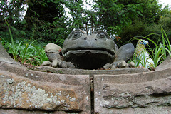 Stone frog in the Chinese Garden, Biddulph Grange, Staffordshire