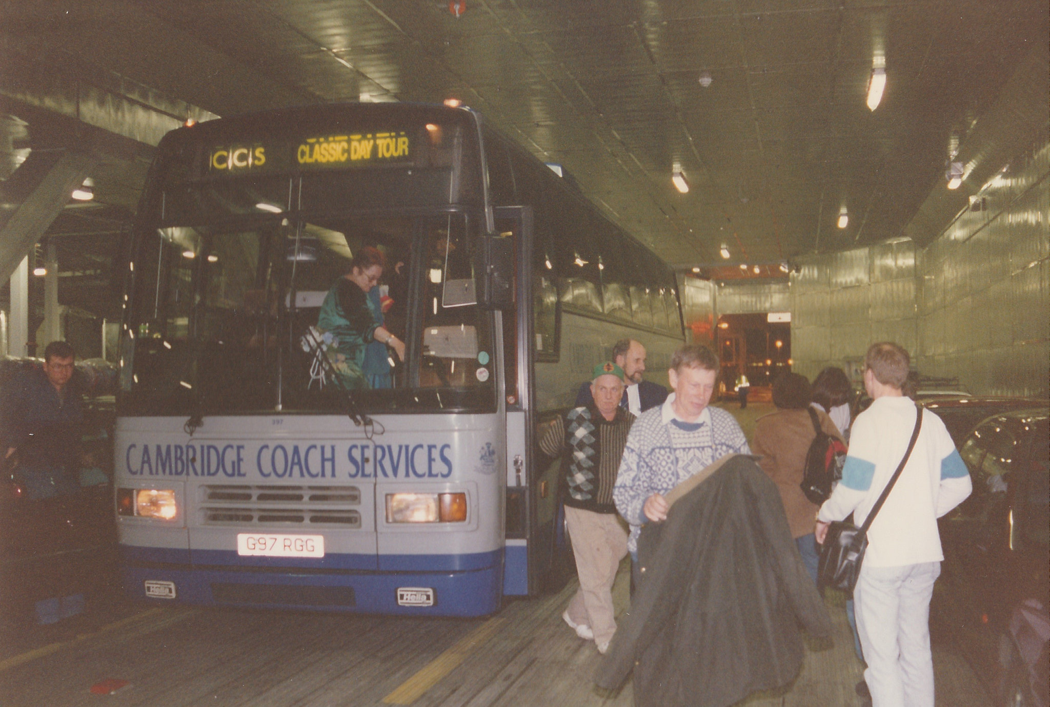 Cambridge Coach Services G97 RGG on board 'Stena Explorer' - 11 May 1996