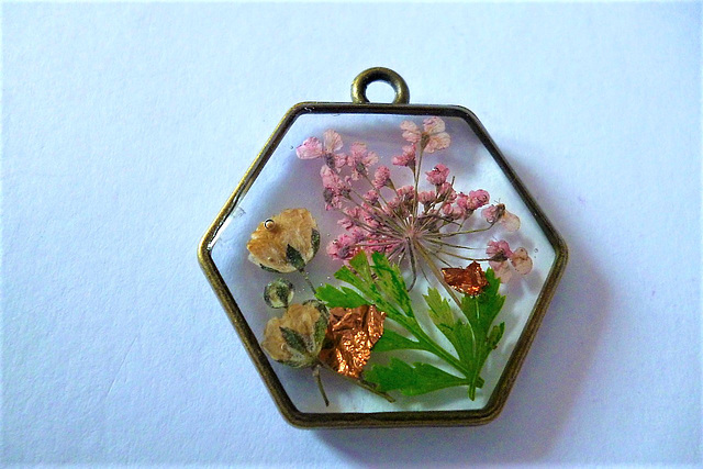 Pink and white flowers with copper leaf