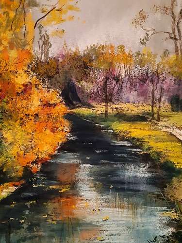 Pastel en cours de réalisation