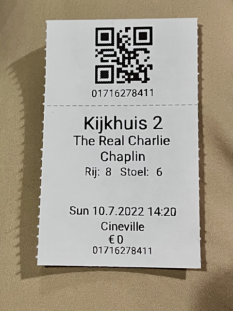 Ticket for The Real Charly Chaplin