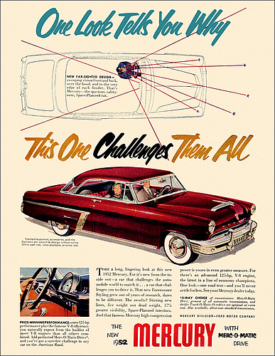 Mercury Automobile Ad, 1952