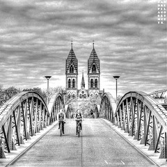 Freiburg, Wiwilíbrücke (Blaue Brücke)