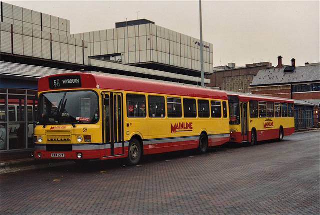 South Yorkshire Transport (Mainline) 27 (KWA 27W) in Sheffield – 24 Sep 1992 (180-29)