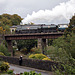 Bulleid West Country class 34092 CITY OF WELLS crossing Brookbottom Viaduct with the 12.50 Heywood - Rawtenstall ELR 15th October 2022.