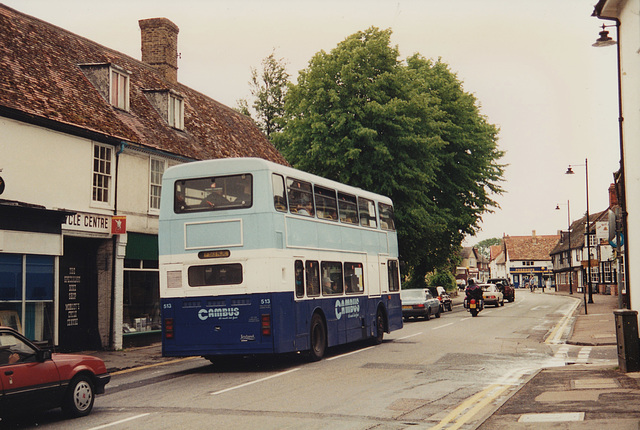 Cambus Limited 513 (F513 NJE) in Mildenhall – 28 May 1995 (268-18) Cambus Limited 513 (F513 NJE) in Mildenhall – 28 May 1995 (268-18)