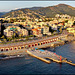 Genova levante : il lido, la motonautica e il borgo di Boccadasse - panoramica ripresa col drone
