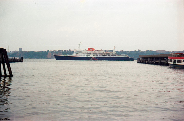 Liner seen from Pier 83 (Scan from June 1981)