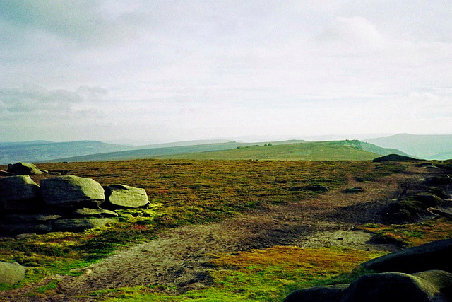 A view looking South along Derwent Edge (Scan from 1989)