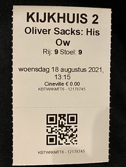 Film ticket for: Oliver Sacks, His Own Life