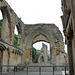 The view  of Galstonbury Abbey from inside the Lady Chapel