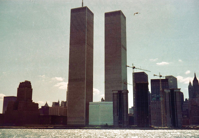 World Trade Centre from North River (Scan from June 1981)