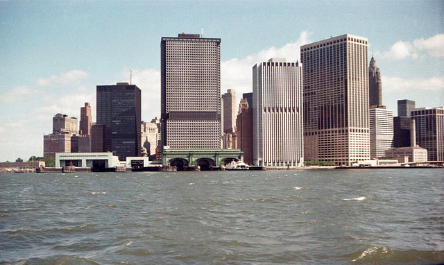 Governer’s Island Ferry Terminal from the East River (Scan from June 1981)