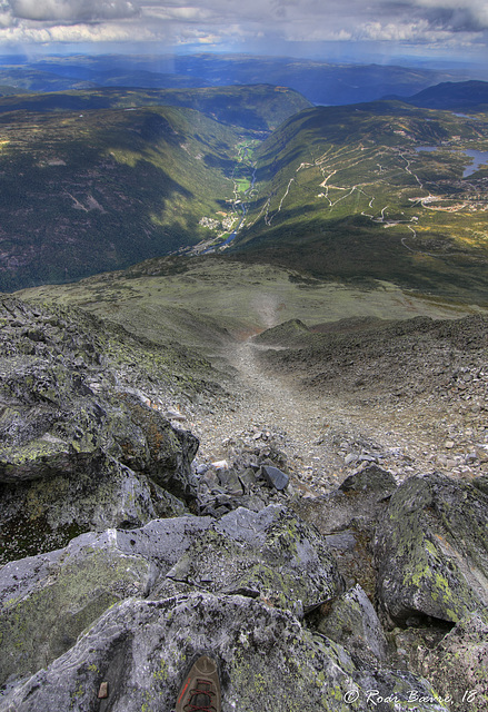 Rjukan seen from the summit of Mt. Gaustadtoppen