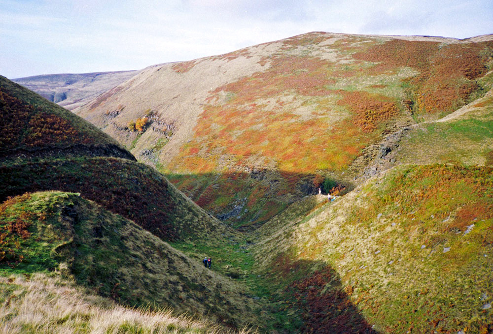 Looking from Sheepfold Clough towards Foul Clough and Abbey Brook (Scan from 1989)