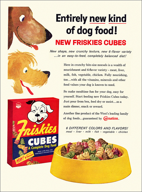 Friskies Dog Food Ad, c1959