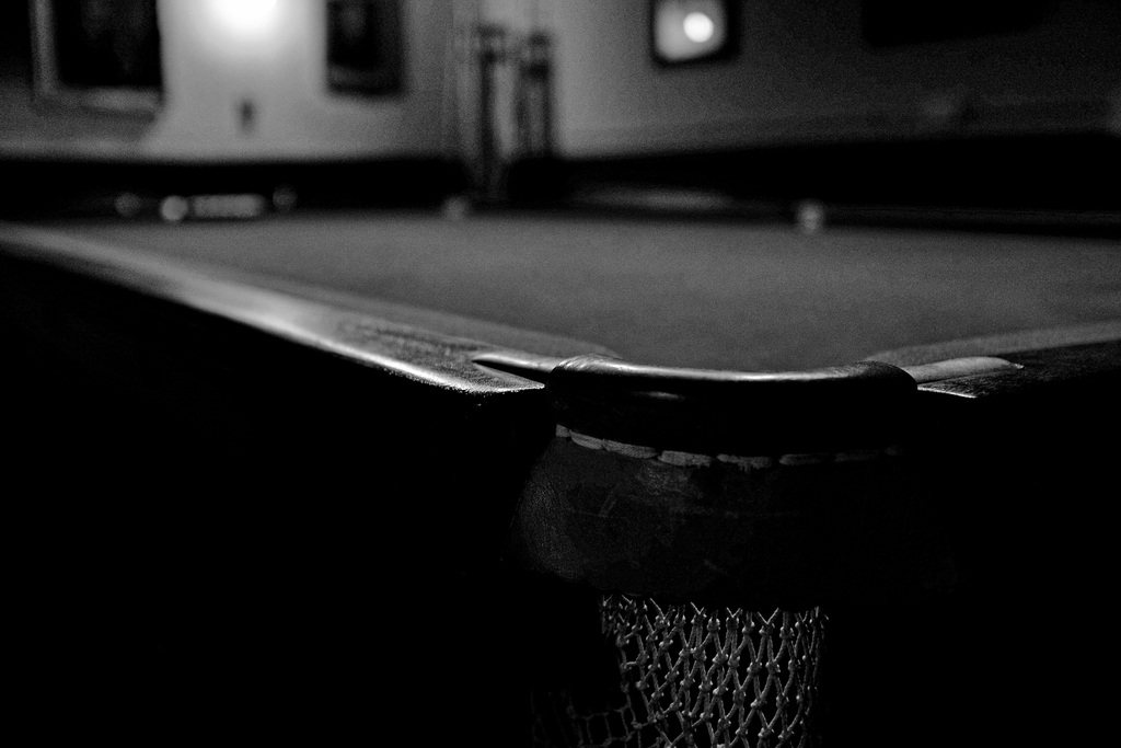 Brooklands Museum January 2015 Snooker Table mono