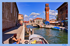 Murano, con canal, torre y monumento al cristal+2PiP