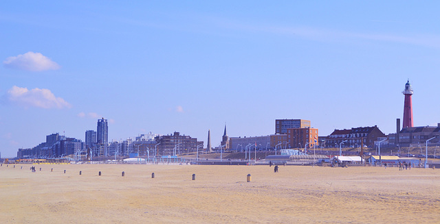 Beach and Lighthouse in Den Haag,Scheveningen