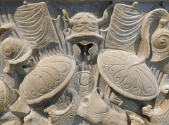 Detail of a Marble Cinerary Urn in the Metropolitan Museum of Art, August 2019