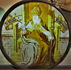 torre abbey, devon , c16 st augustine flemish glass roundel (3)