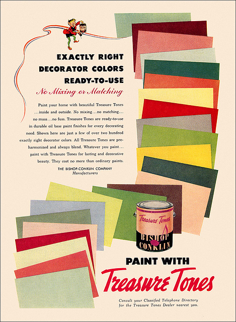 Bishop Conklin/Treasure Tones Paint Ad, 1950