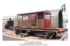 The Isle of Wight Steam Railway 15ton goods brake Haven Street 19 7 2018