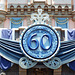 Detail of the 60th Anniversary Banner on Sleeping Beauty's Castle in Disneyland, June 2016