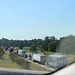 Hurricane Irma evacuation traffic as it passed under the overpass at our Exit,   Atlanta bound... mostly from Florida and Savannah