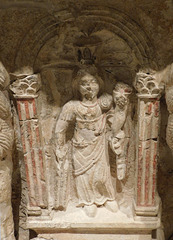 Detail of the Altar with Tyche Flanked by Lions in the Metropolitan Museum of Art, June 2019