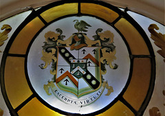 torre abbey, devon , c19 cary heraldry glass