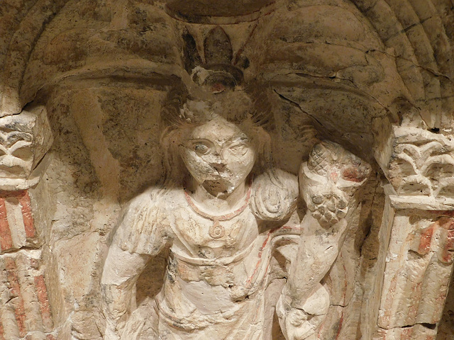 Detail of the Altar with Tyche Flanked by Lions in the Metropolitan Museum of Art, June 2019