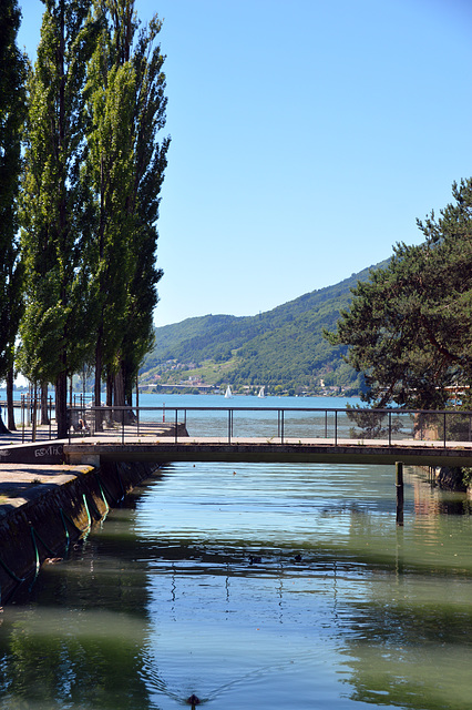 Der Fluss Schüss am Einfluss in den Bielersee