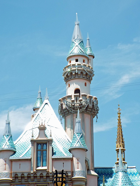 Detail of Sleeping Beauty's Castle in Disneyland, June 2016