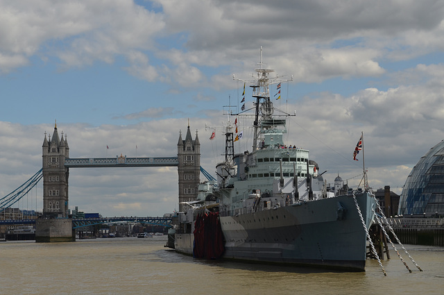 London, HMS Belfast and Tower Bridge
