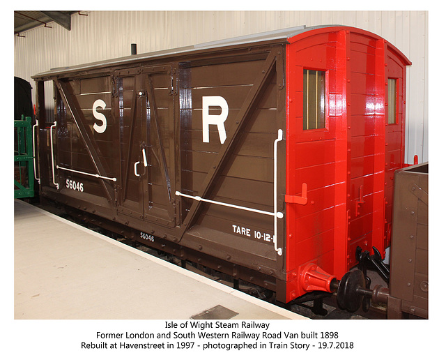 The Isle of Wight Steam Railway LSWR Road Van at Haven Street 19 7 2018