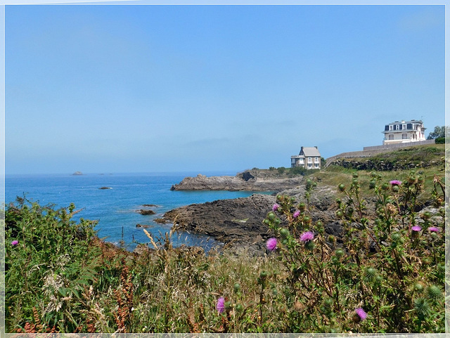 Vue depuis le parc du Nicet (35) à Rothéneuf , Saint Malo