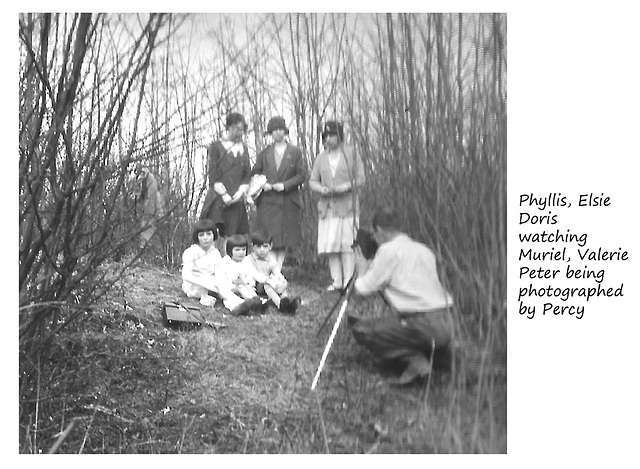 Phyllis, Elsie, Doris, Muriel, Valerie & Peter with Uncle Percy c 1927