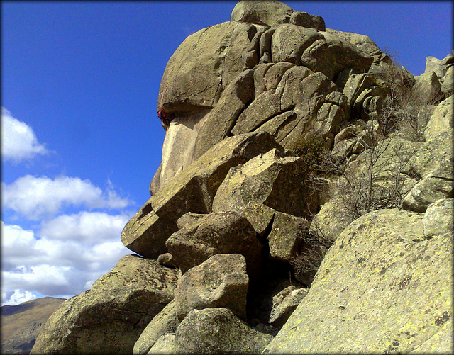 2 climbers at the crux.